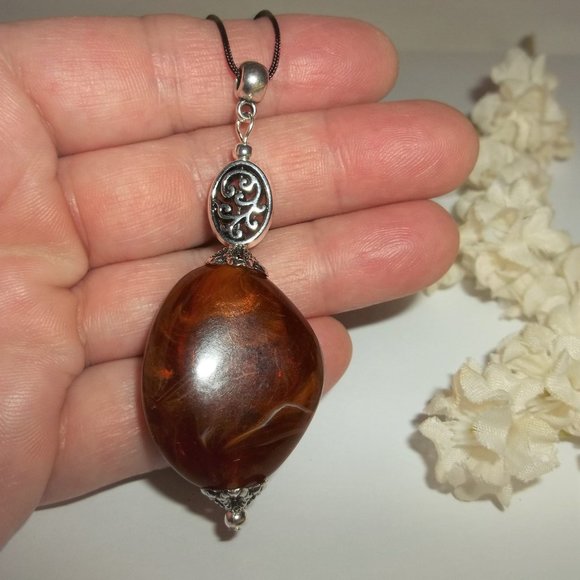 Brown Statement Necklace Set Boho Jewelry Set 6618 - Picture 5 of 8